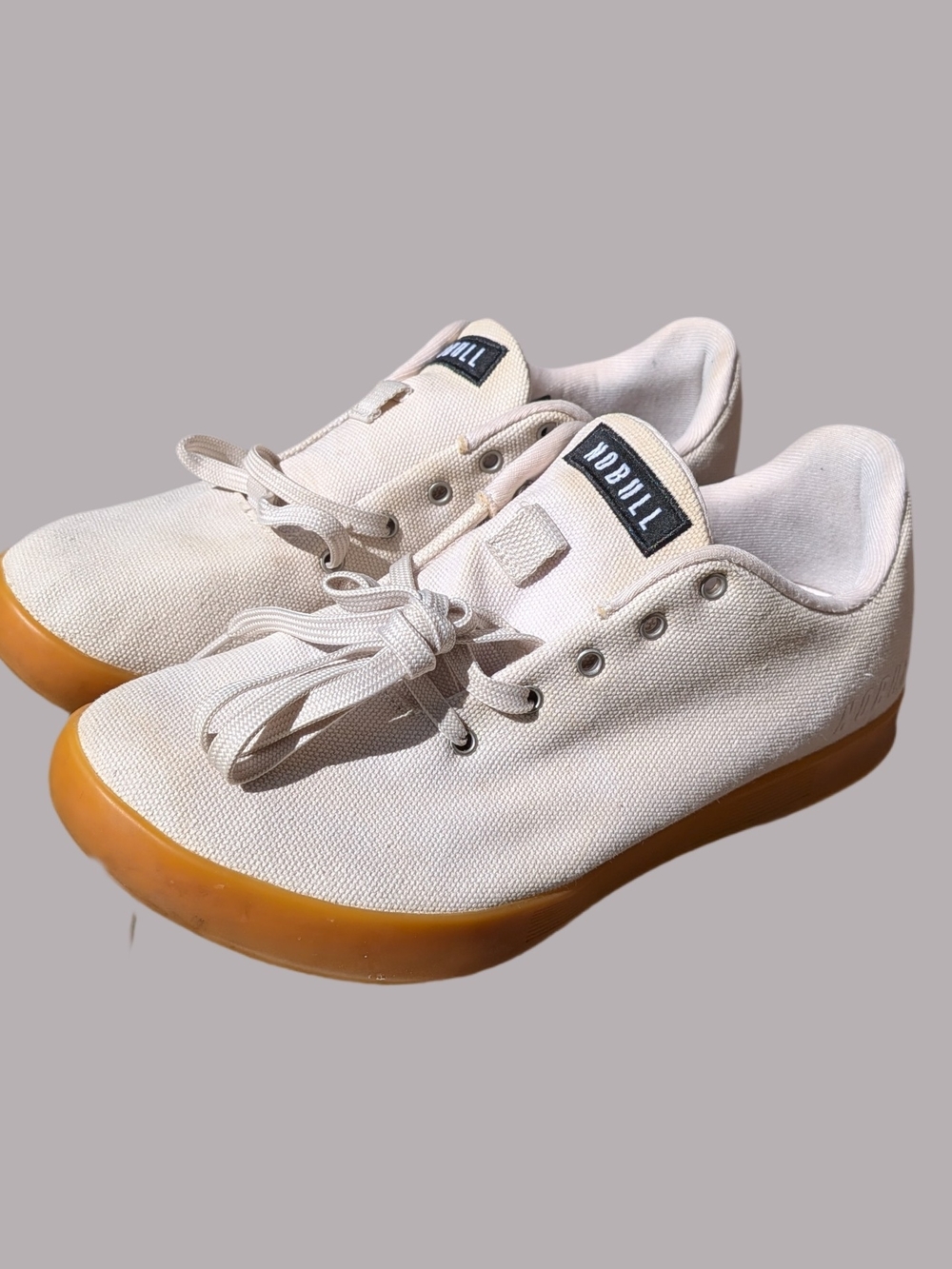 NoBull Cream Canvas Sneakers with Gum Sole